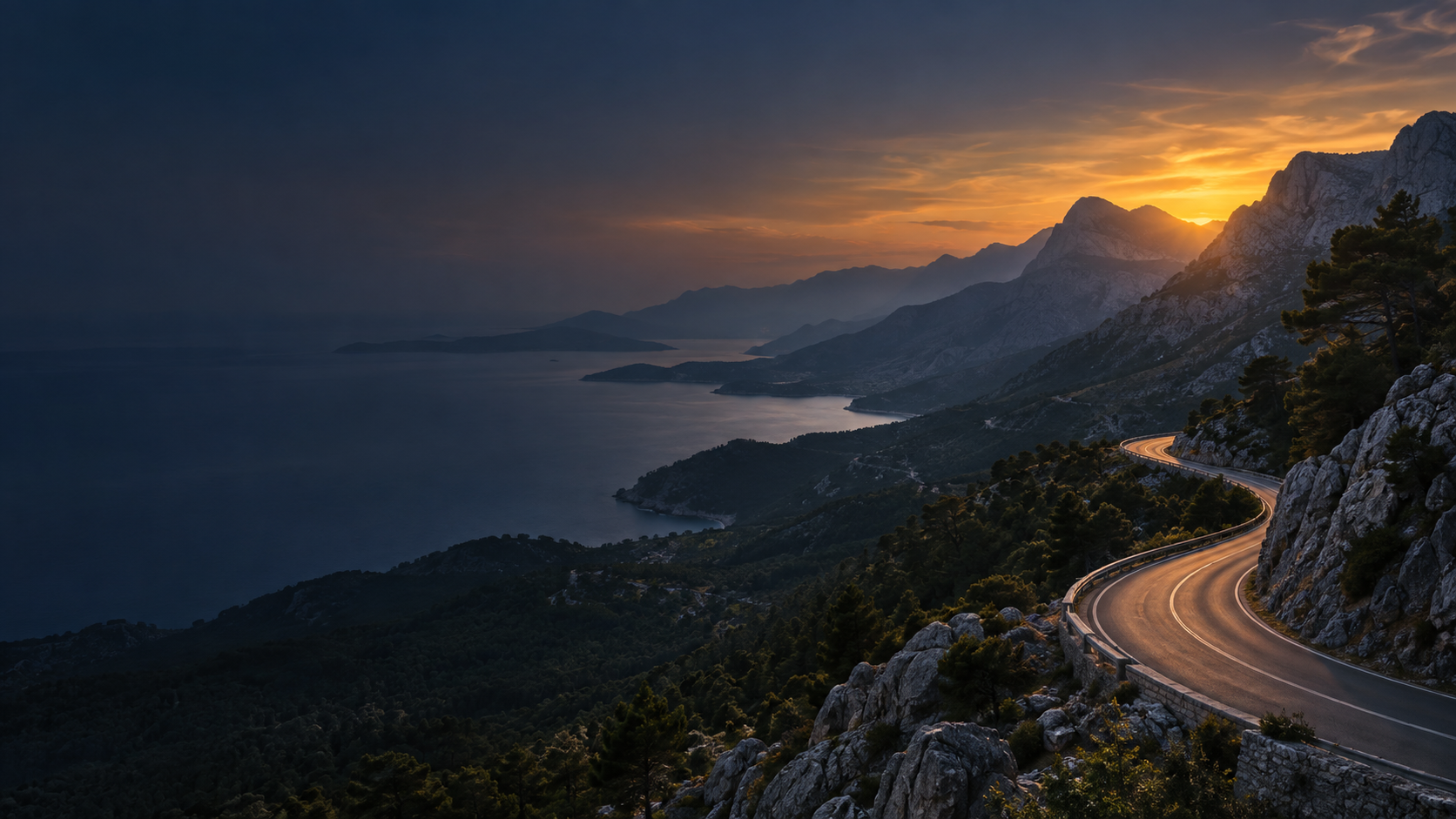 Croatian Coastal Mountain Road